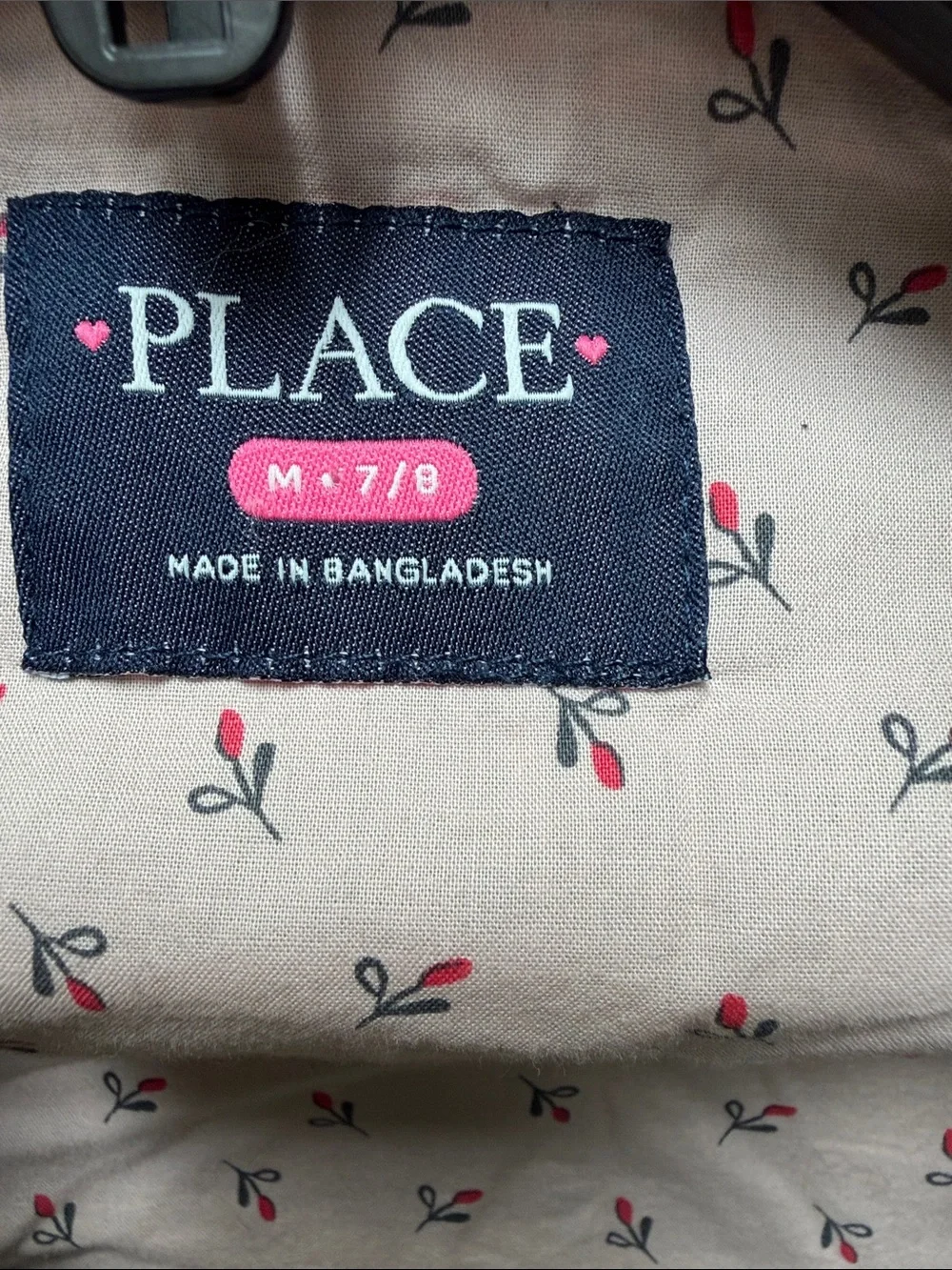 The Children's Place Olive Green Utility Jacket with Floral Lining